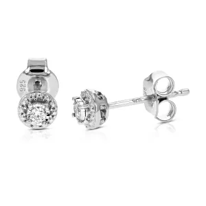 1/12 cttw Solitaire Lab Diamond Stud Earrings in Sterling Silver