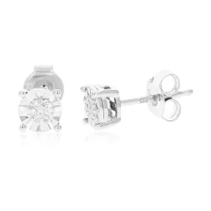 1/20 cttw Composite Diamond Stud Earrings in .925 Sterling Silver