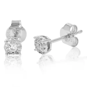 1/5 cttw Composite Diamond Stud Earrings in .925 Sterling Silver