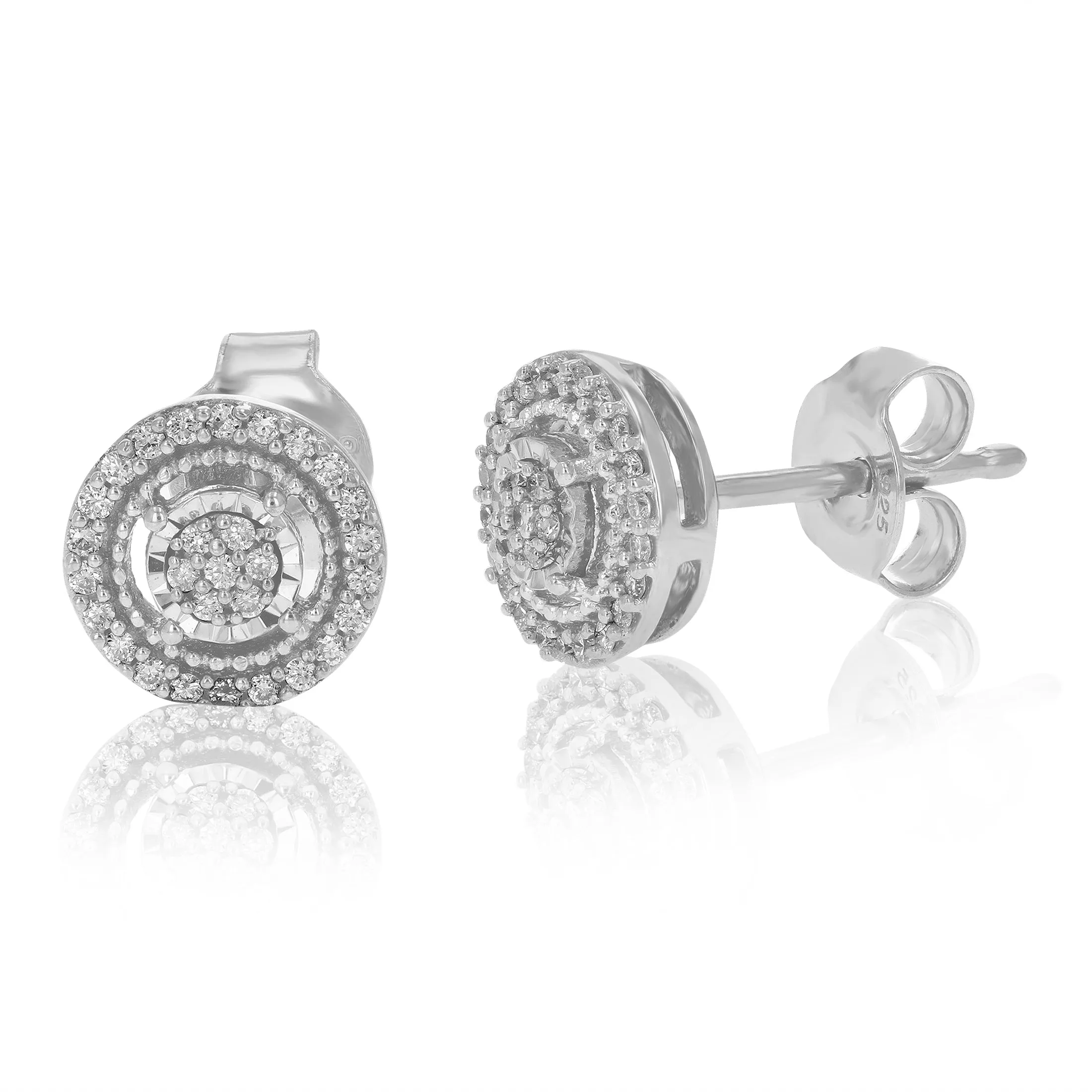 1/6 cttw Lab Grown Diamond Stud Earrings in Sterling Silver