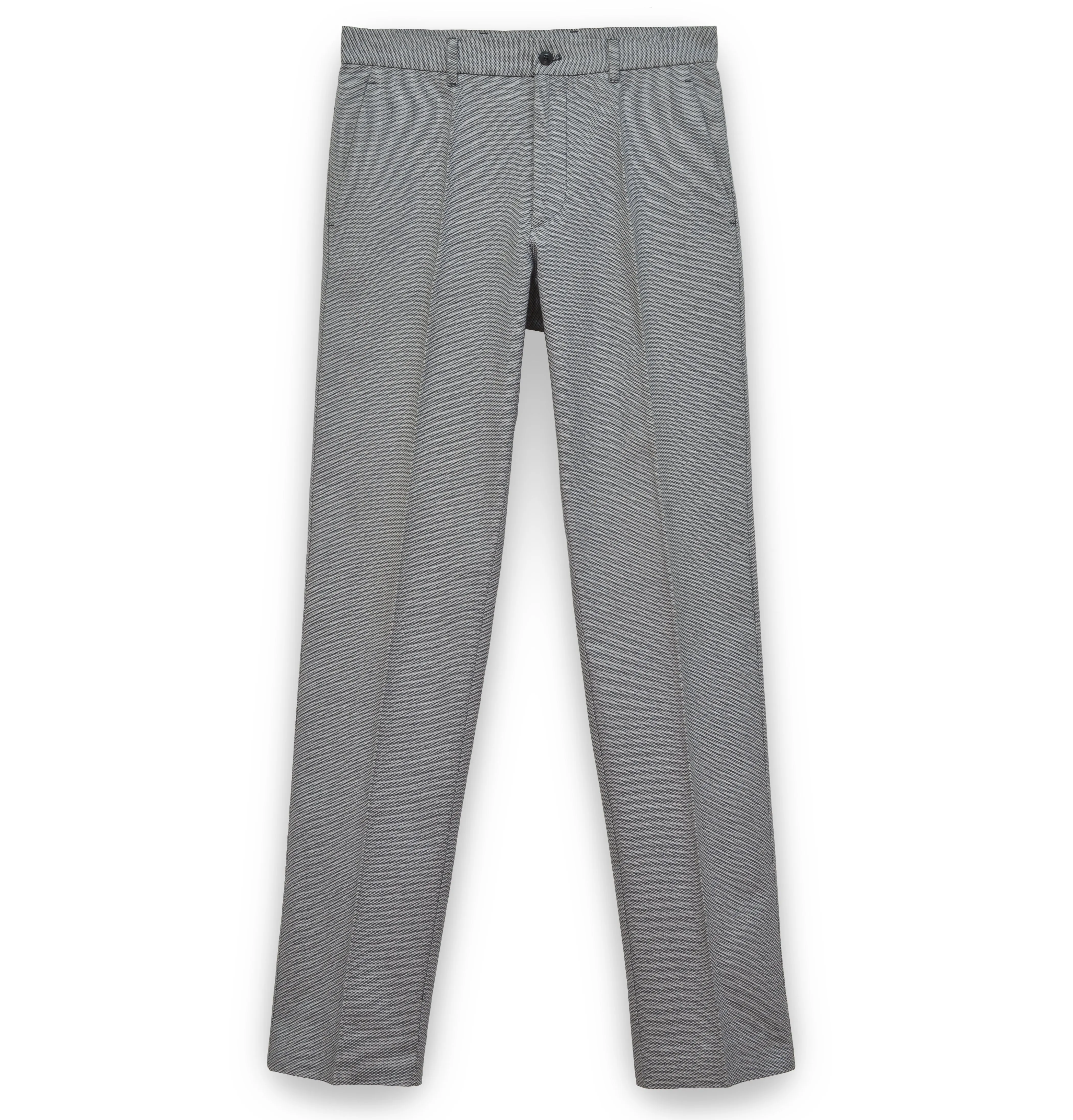 2001 Narrow Tailored Trousers in Compact Patterned Cotton