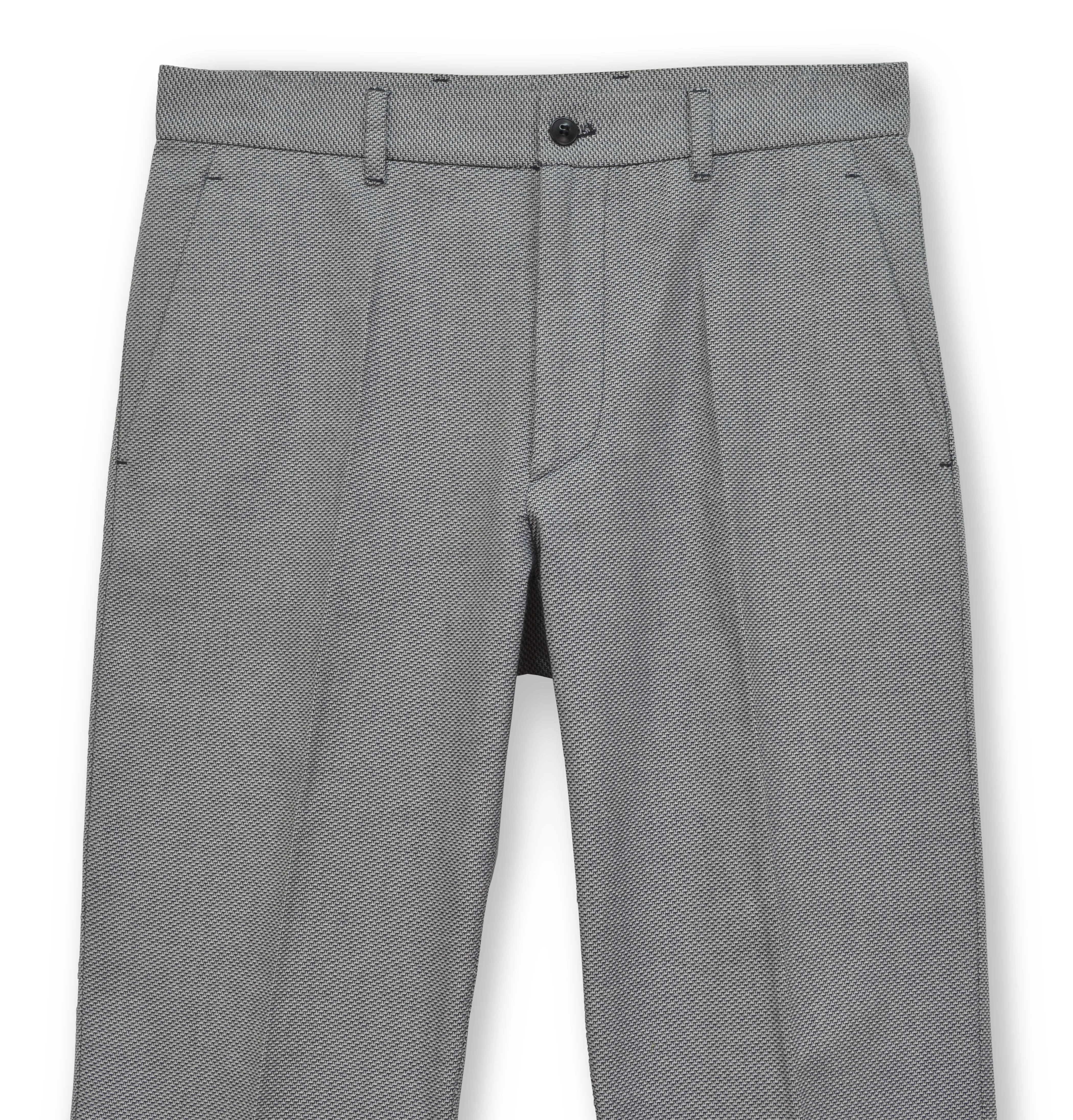 2001 Narrow Tailored Trousers in Compact Patterned Cotton