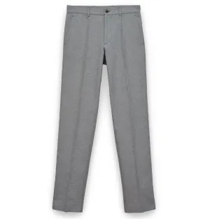 2001 Narrow Tailored Trousers in Compact Patterned Cotton