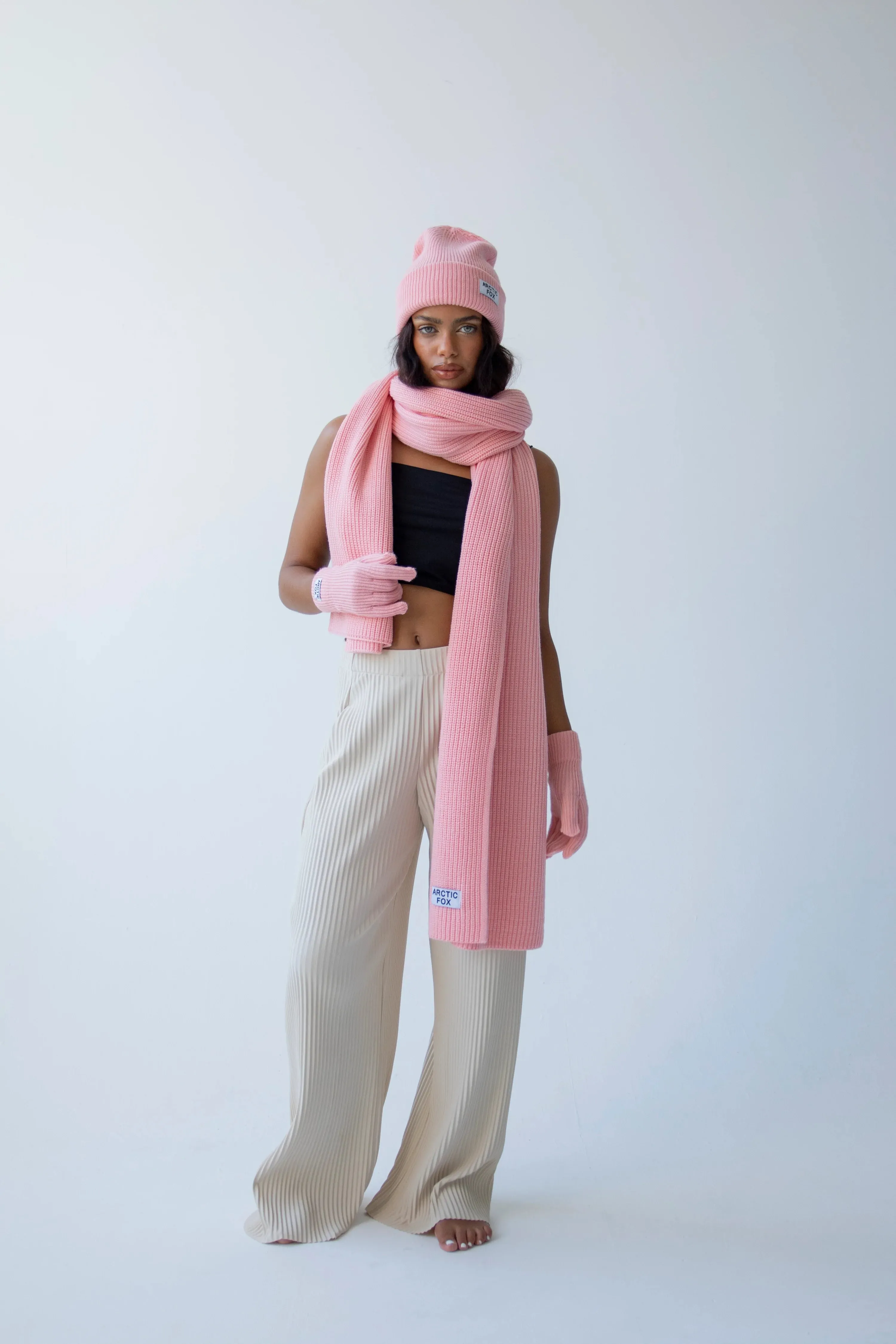 Arctic Fox Recycled Bottle Pastel Pink Scarf