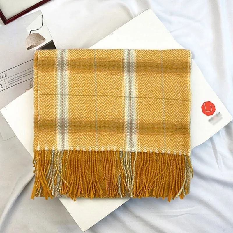 Autumn And Winter Imitated Cashmere Plaid Shawl Scarf