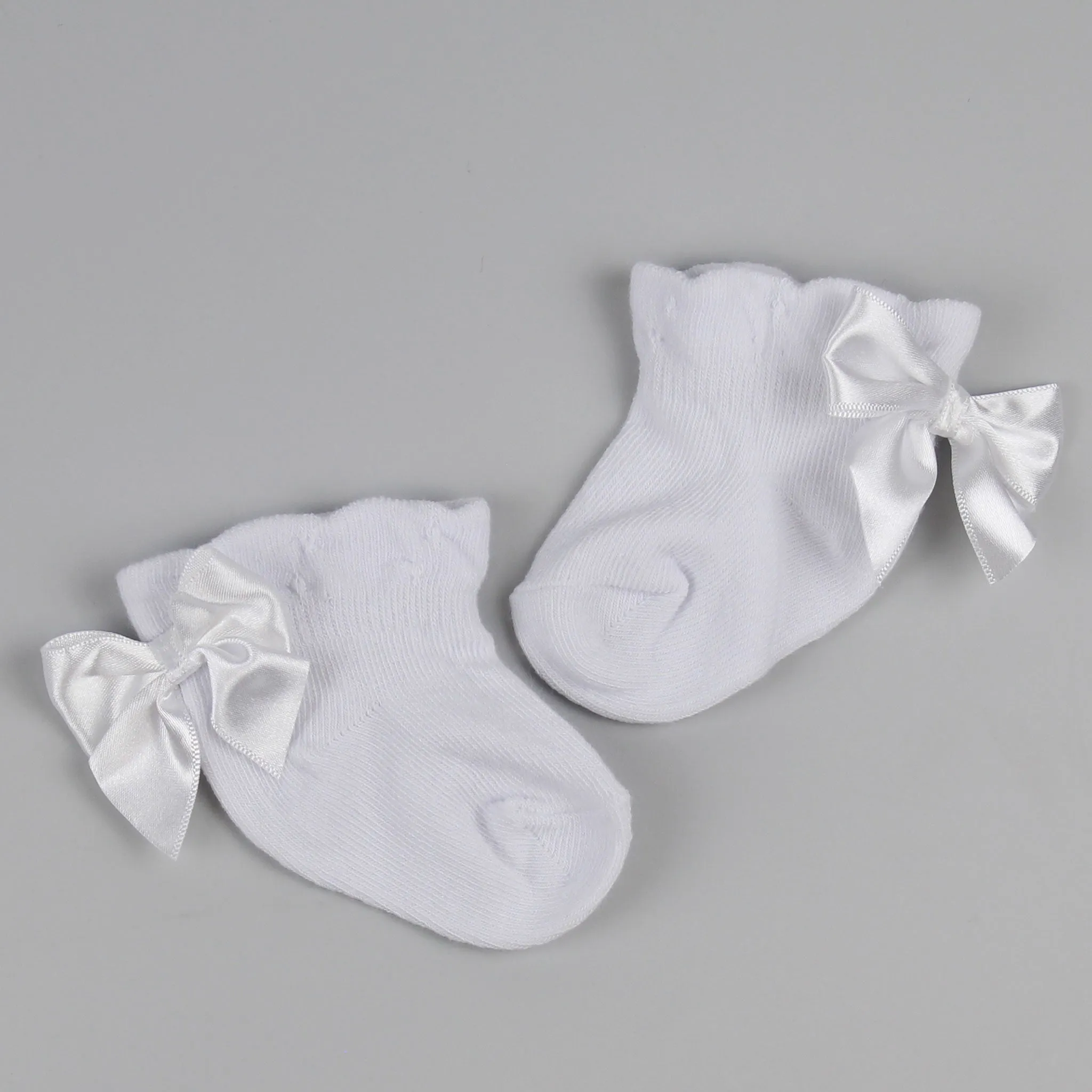 Baby Girl Ankle Bow Socks - White