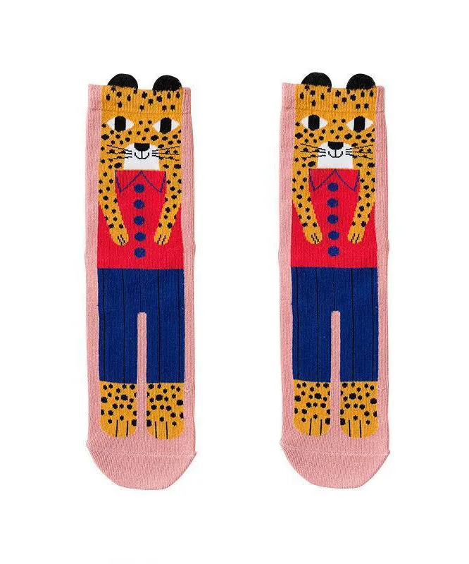 Beautiful Cute Cartoon Monster Pring Fine Cotton Mid Calf Socks