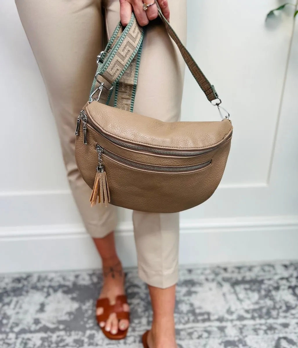 Beige Soft Half Moon Bag