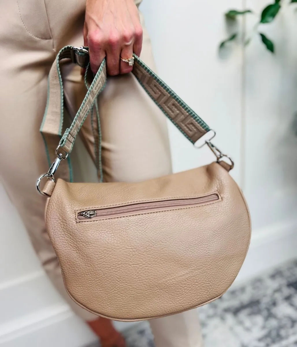 Beige Soft Half Moon Bag