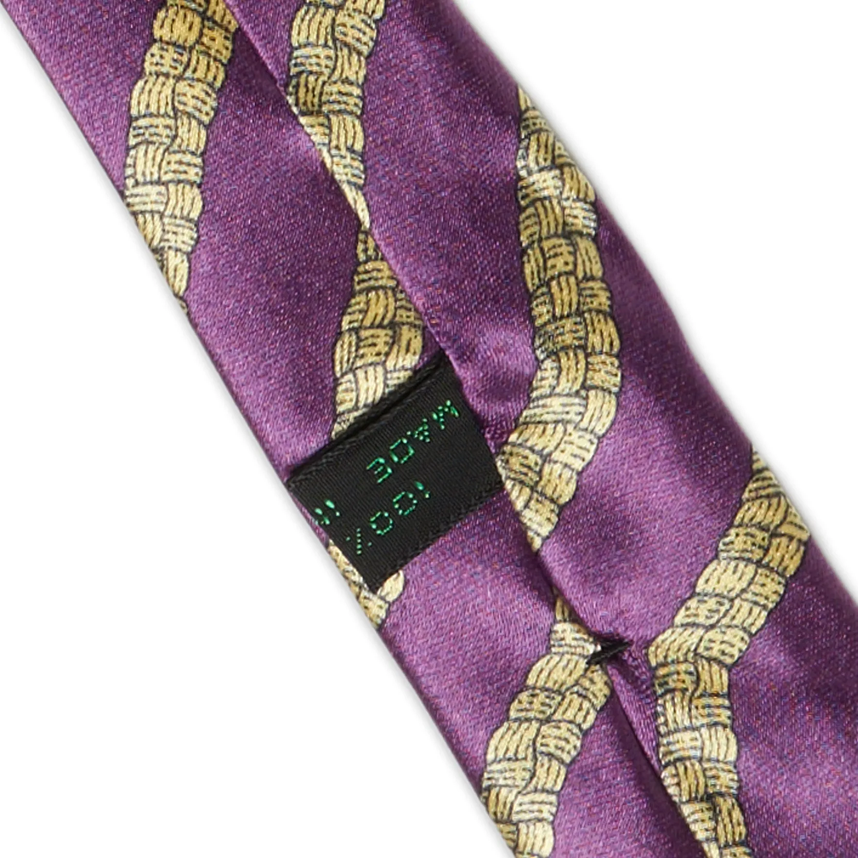 BOTTEGA VENETA Handmade Purple-Yellow Striped Silk Tie