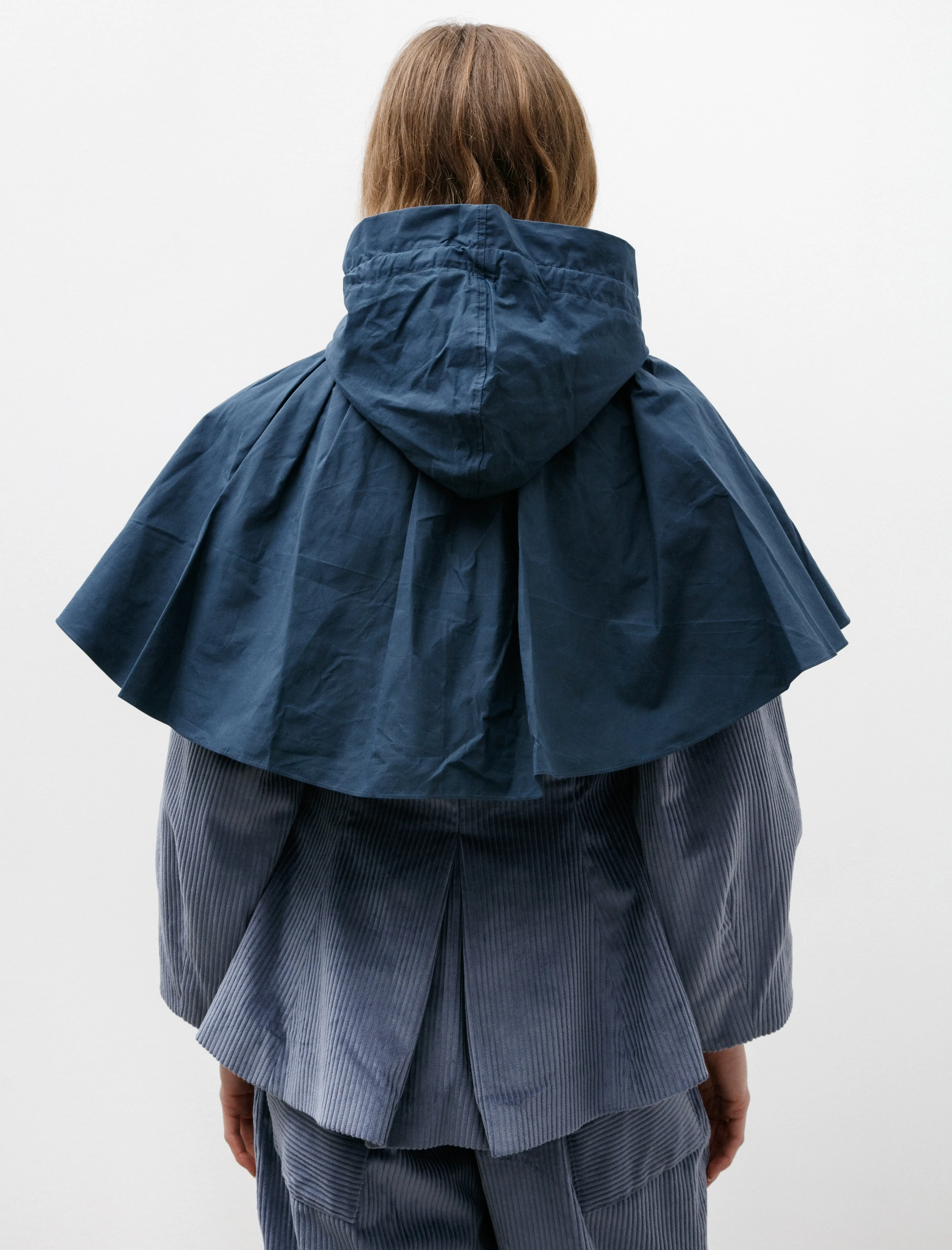 British Dry Waxed Oilskin Cape Hood Navy