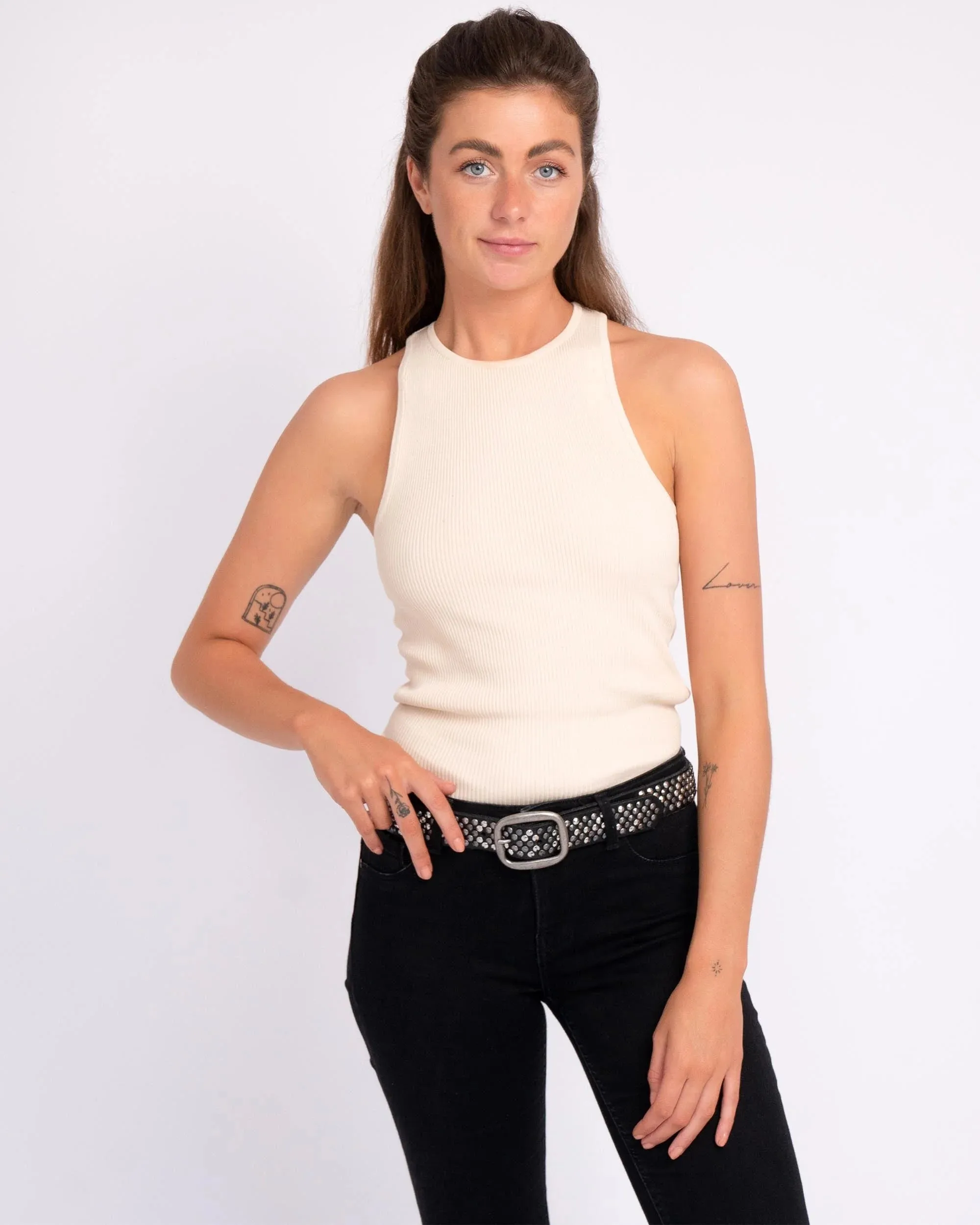 Britta Pyramid Stud Leather Belt