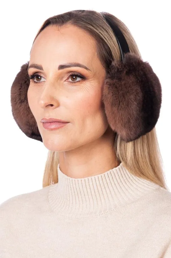 Brown Chinchilla Fur Earmuffs