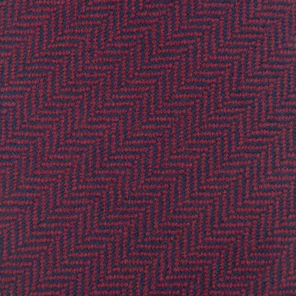 Burgundy Herringbone Virgin Wool Tie