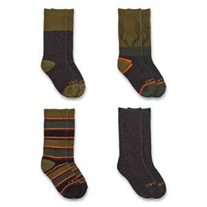 Carhartt SC1034J Boys' Heavyweight Crew Sock 4 Pack