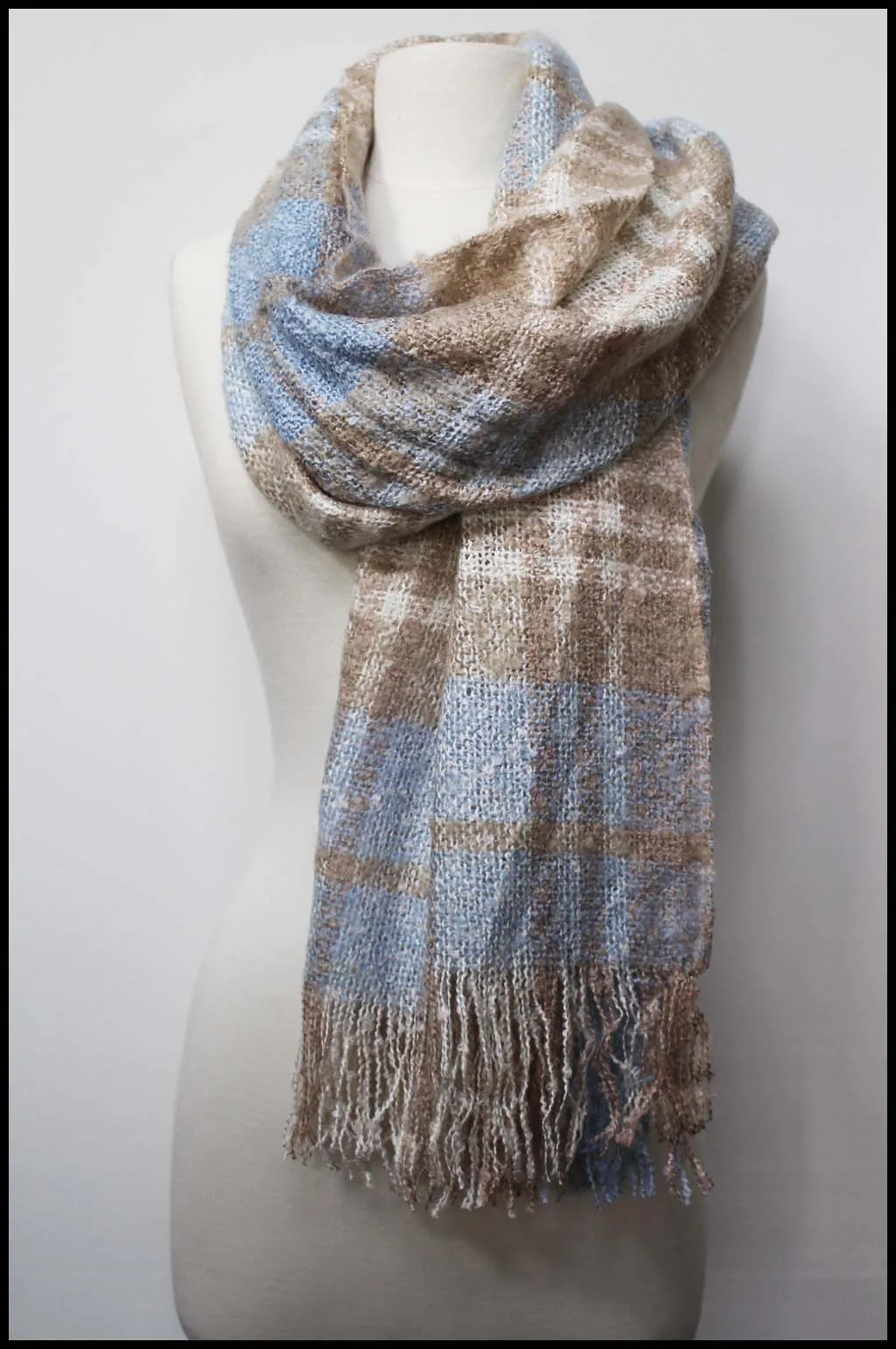 Check Pattern Blanket Scarf