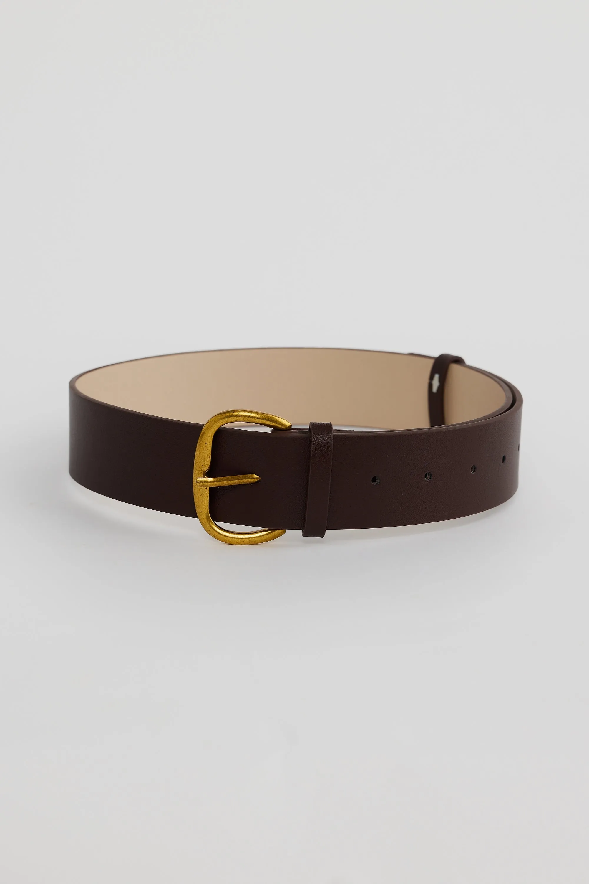 Core Wide Vegan Leather Belt - Chocolate