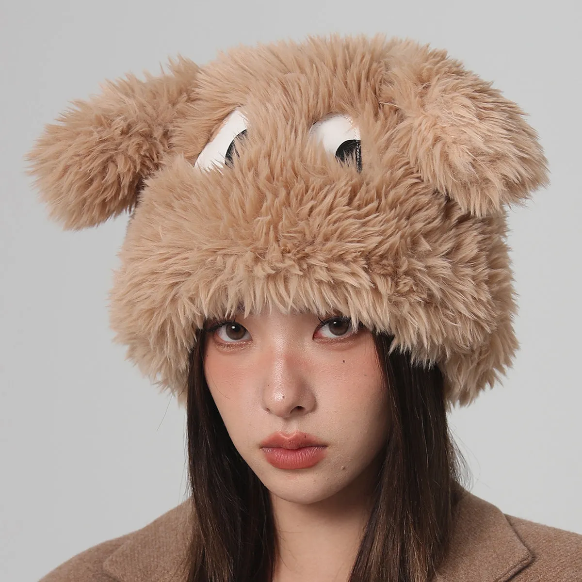 Ear Hat Cute Cartoon Eyes Warm Plush Hat