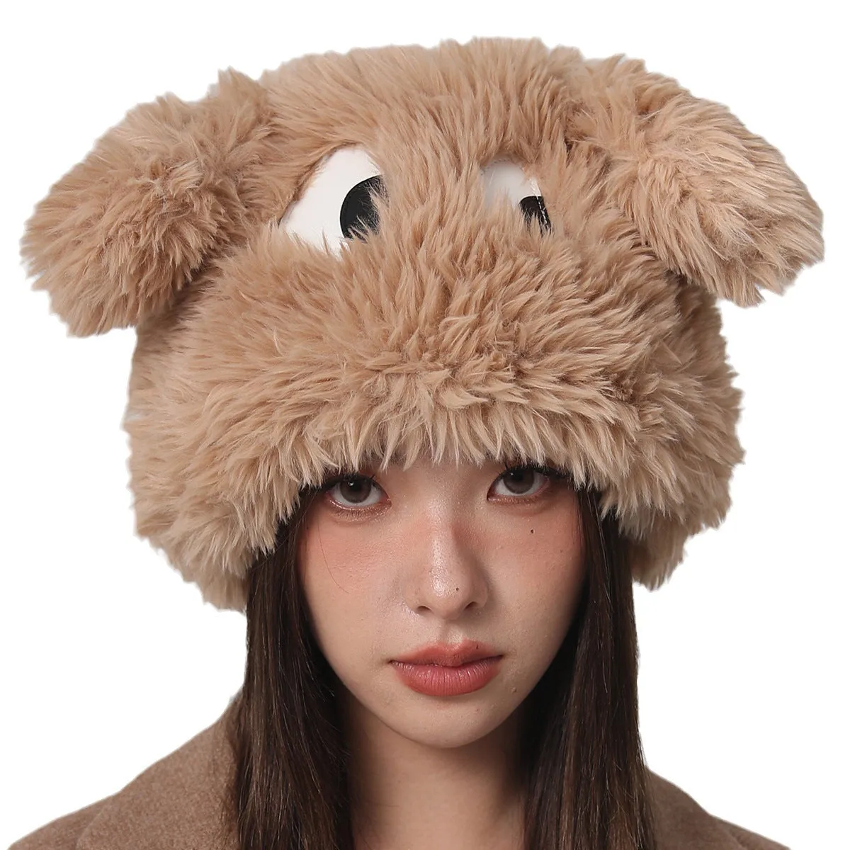 Ear Hat Cute Cartoon Eyes Warm Plush Hat