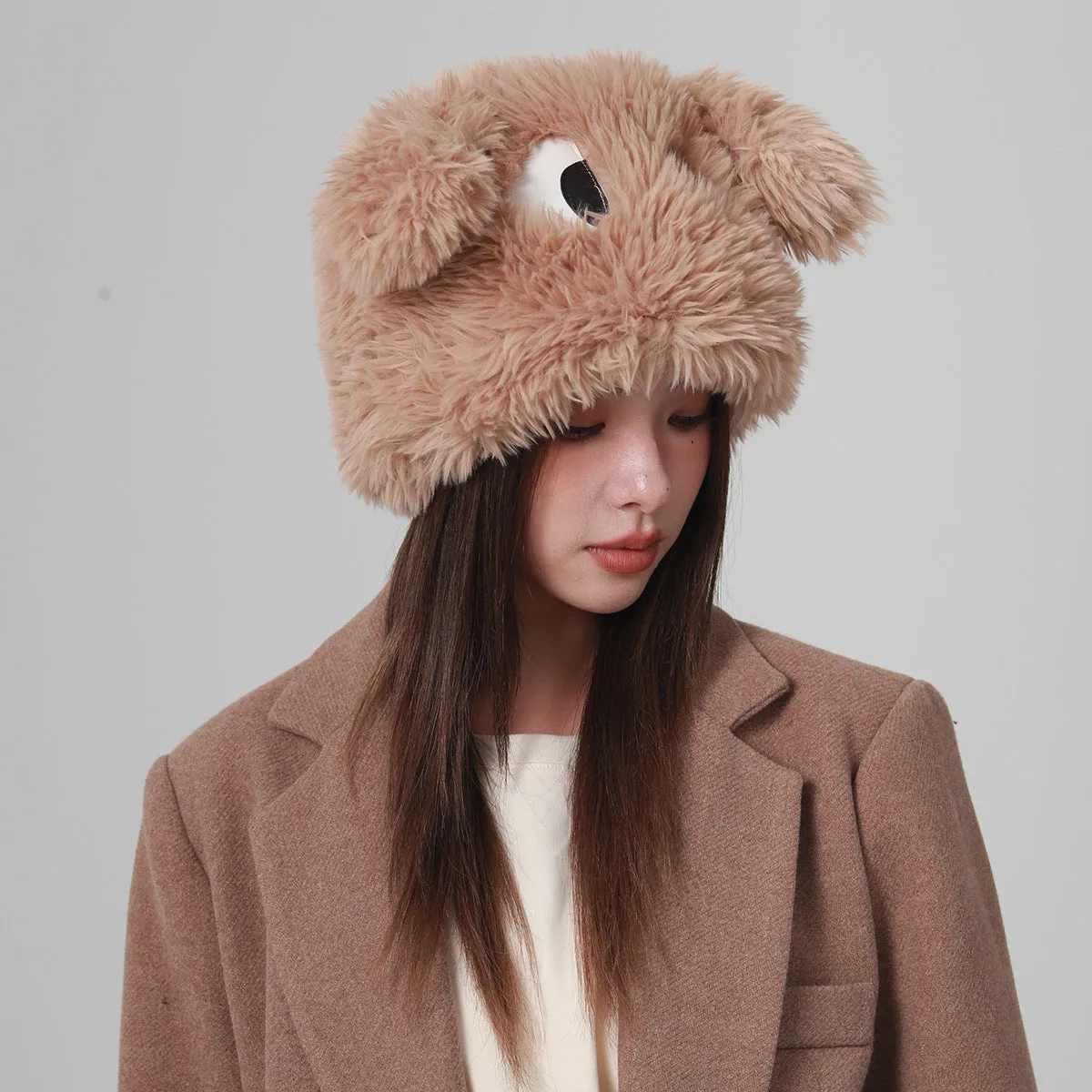 Ear Hat Cute Cartoon Eyes Warm Plush Hat