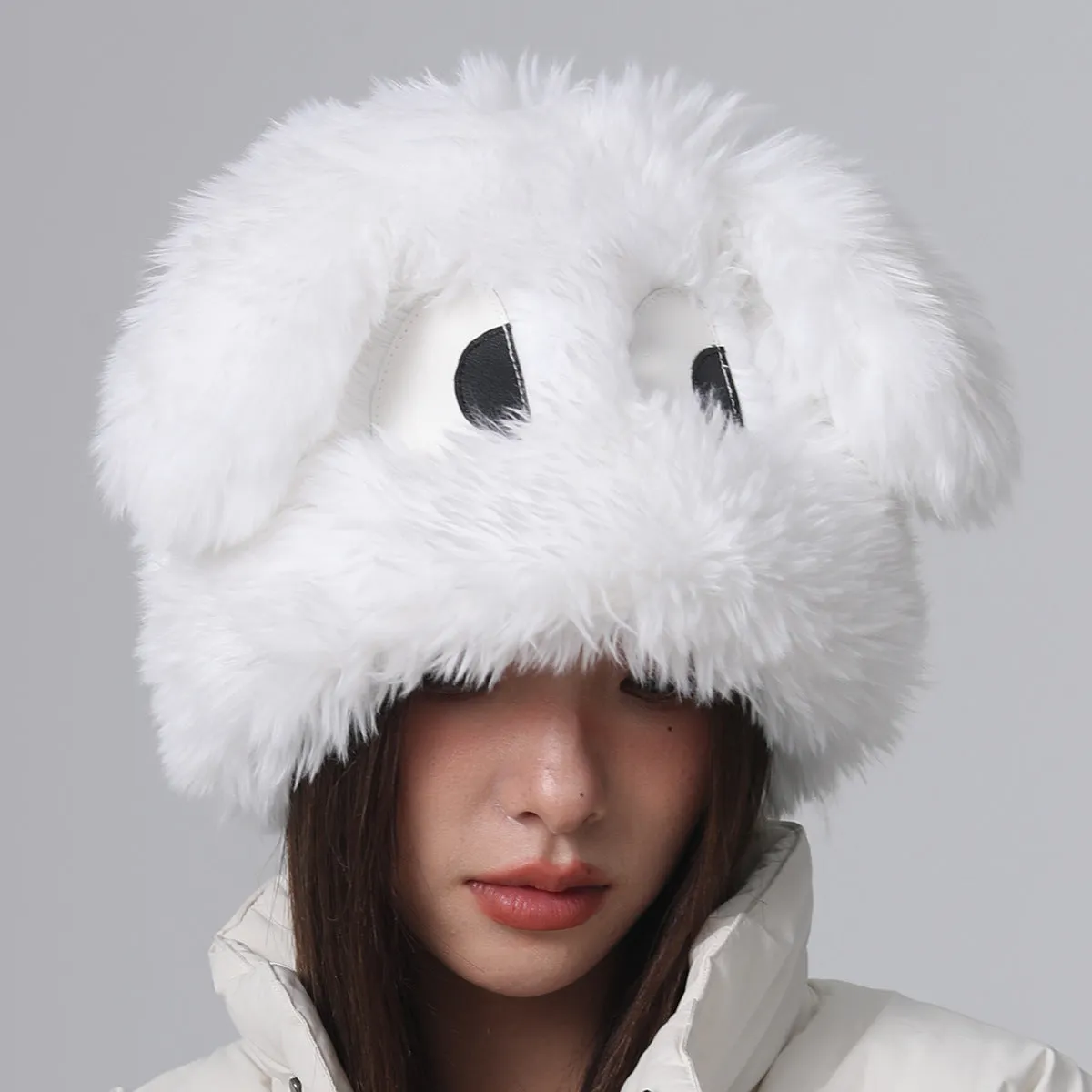 Ear Hat Cute Cartoon Eyes Warm Plush Hat