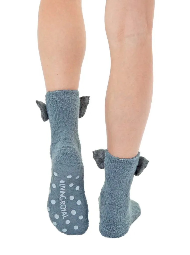 Elephant Crew Slipper Socks Soft and Fuzzy Women's