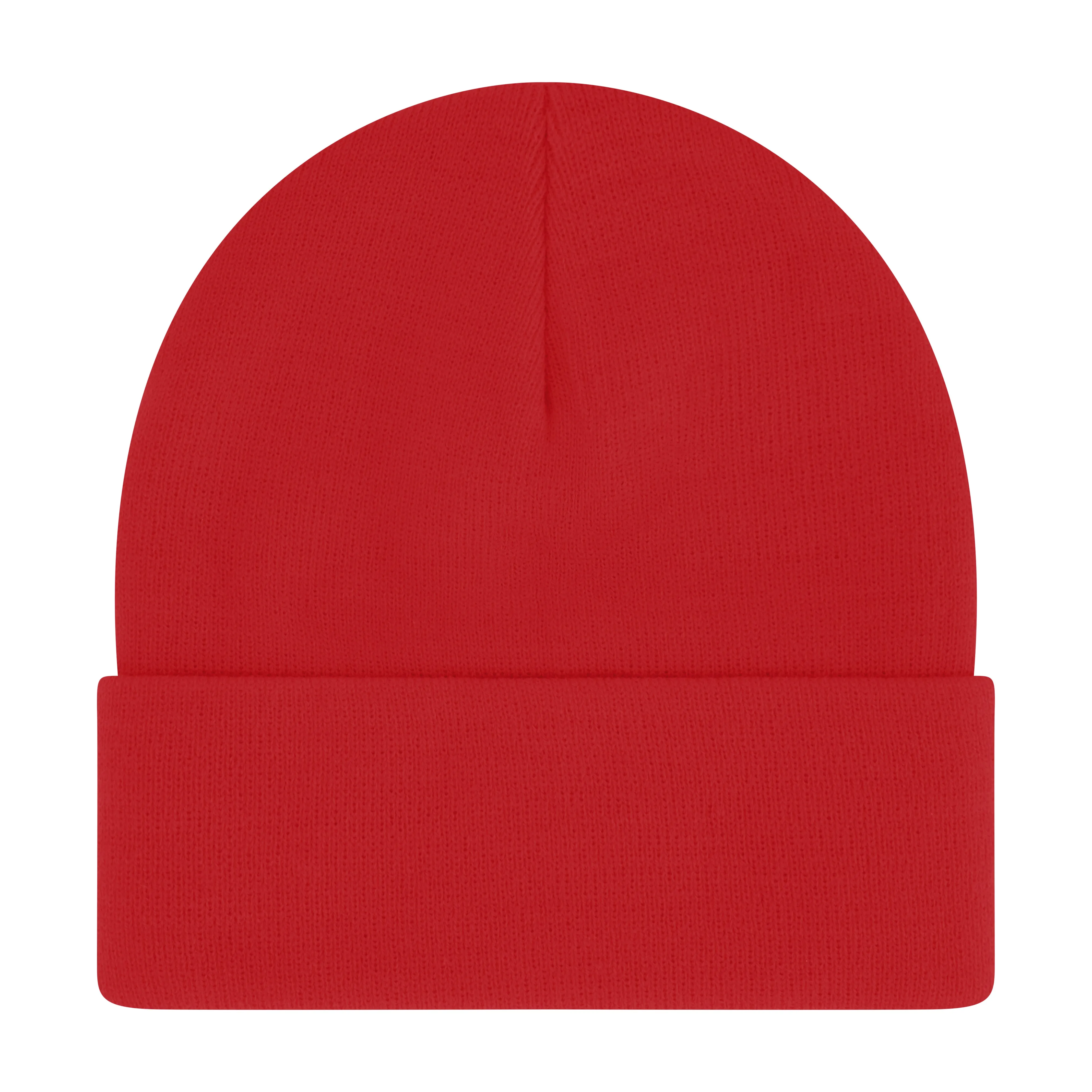 Elowel Beanie Hats for Men and Women - 100% Acrylic Thick Thermal Knit Skull Beanie Winter Hat - Unisex Cuffed Plain Red Beanie Hat