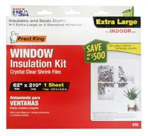 Frost King V75H 62" x 210" Indoor Extra Large Window Insulation Kit - Quantity of 10