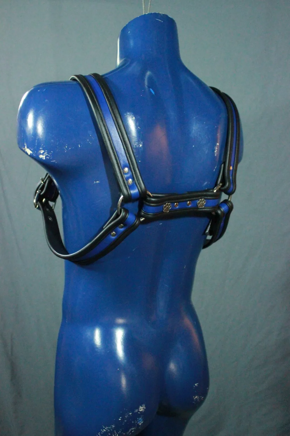 Full Body Bulldog Harness with Buckles and Puppy Paw Highlights