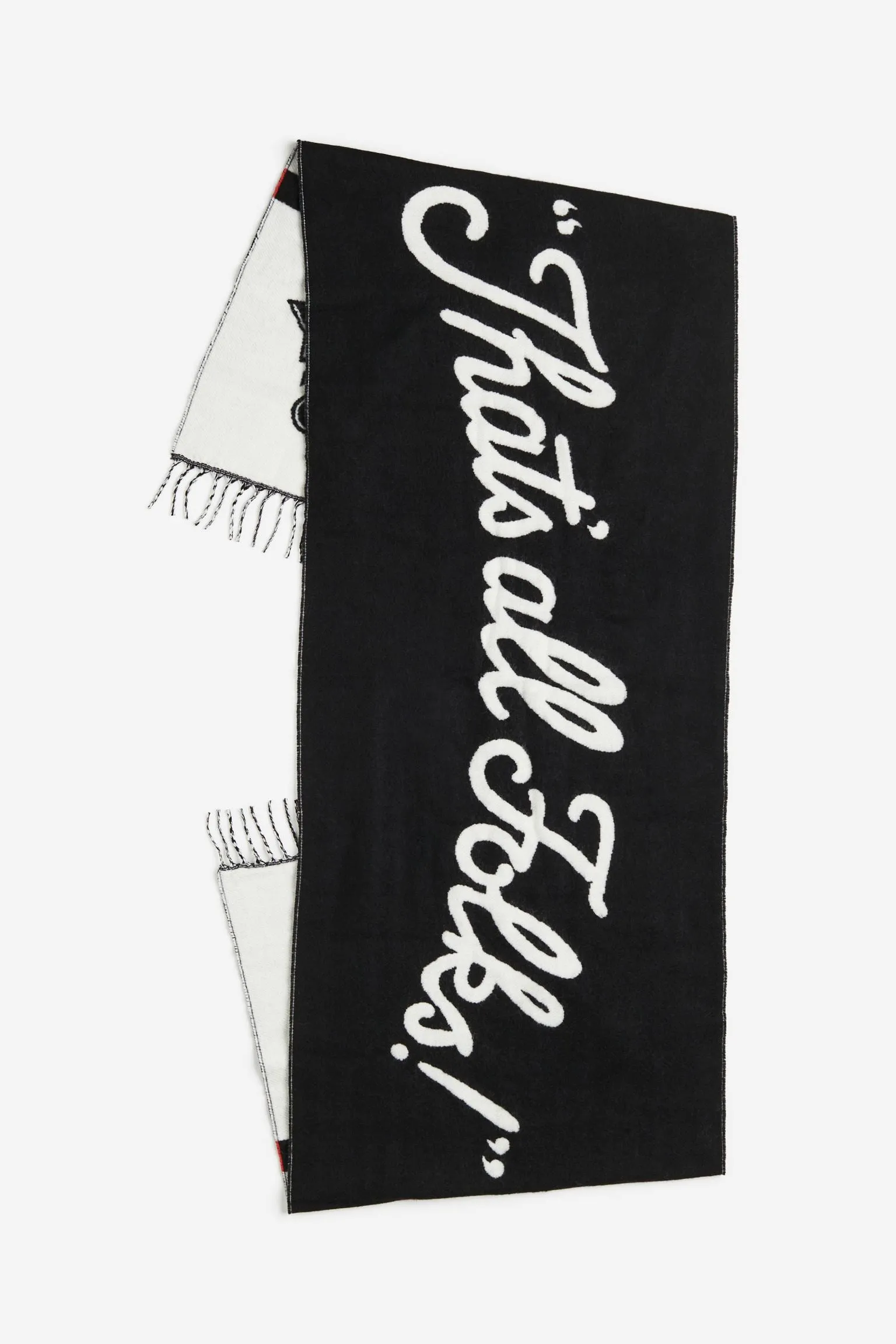 H&M Looney Tunes Jacquard Scarf, Black/White/Red