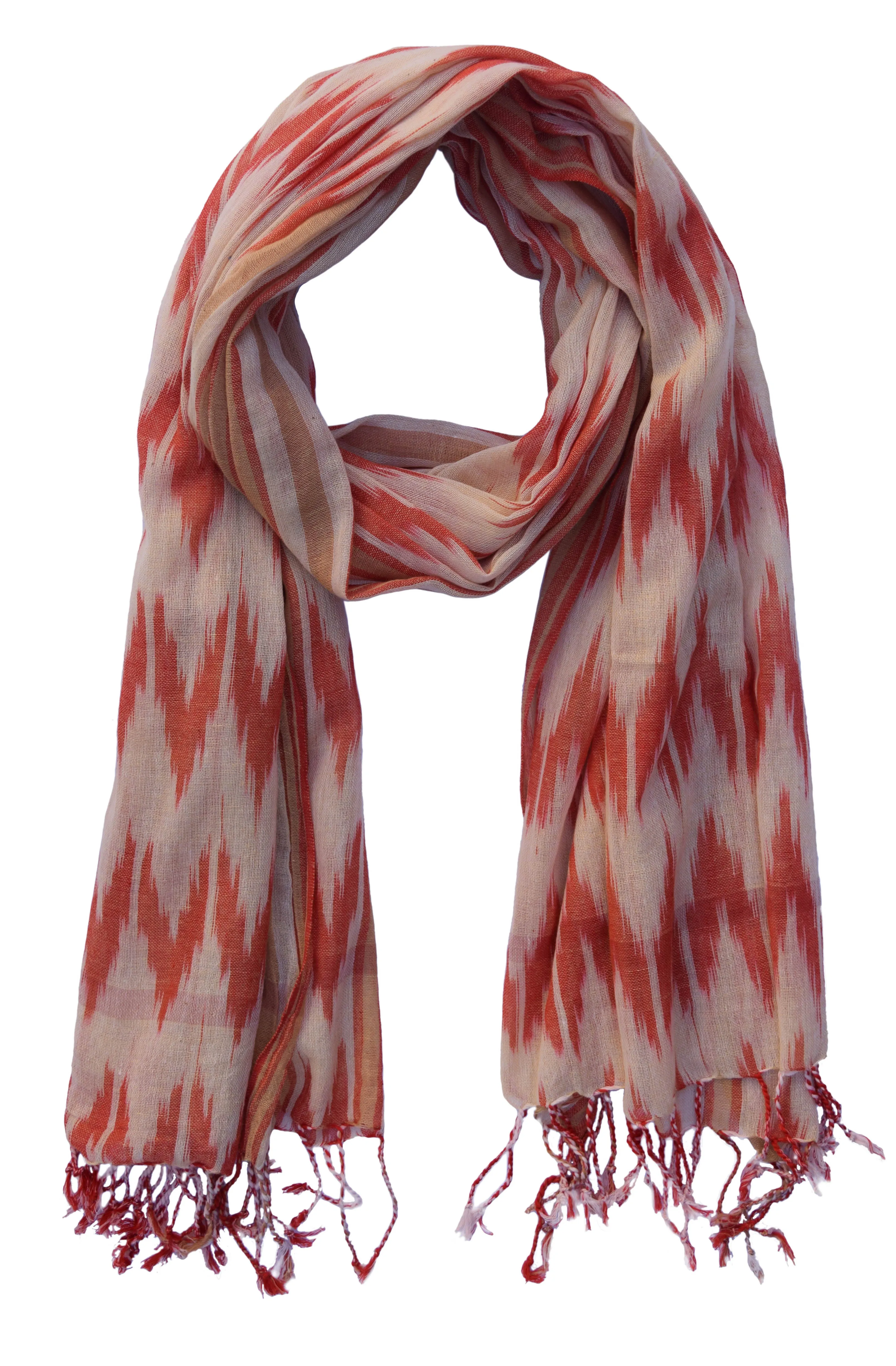 Handloom Woven Pure Cotton Ikat Scarves