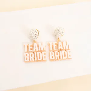 Here Comes The Bride Earrings, White