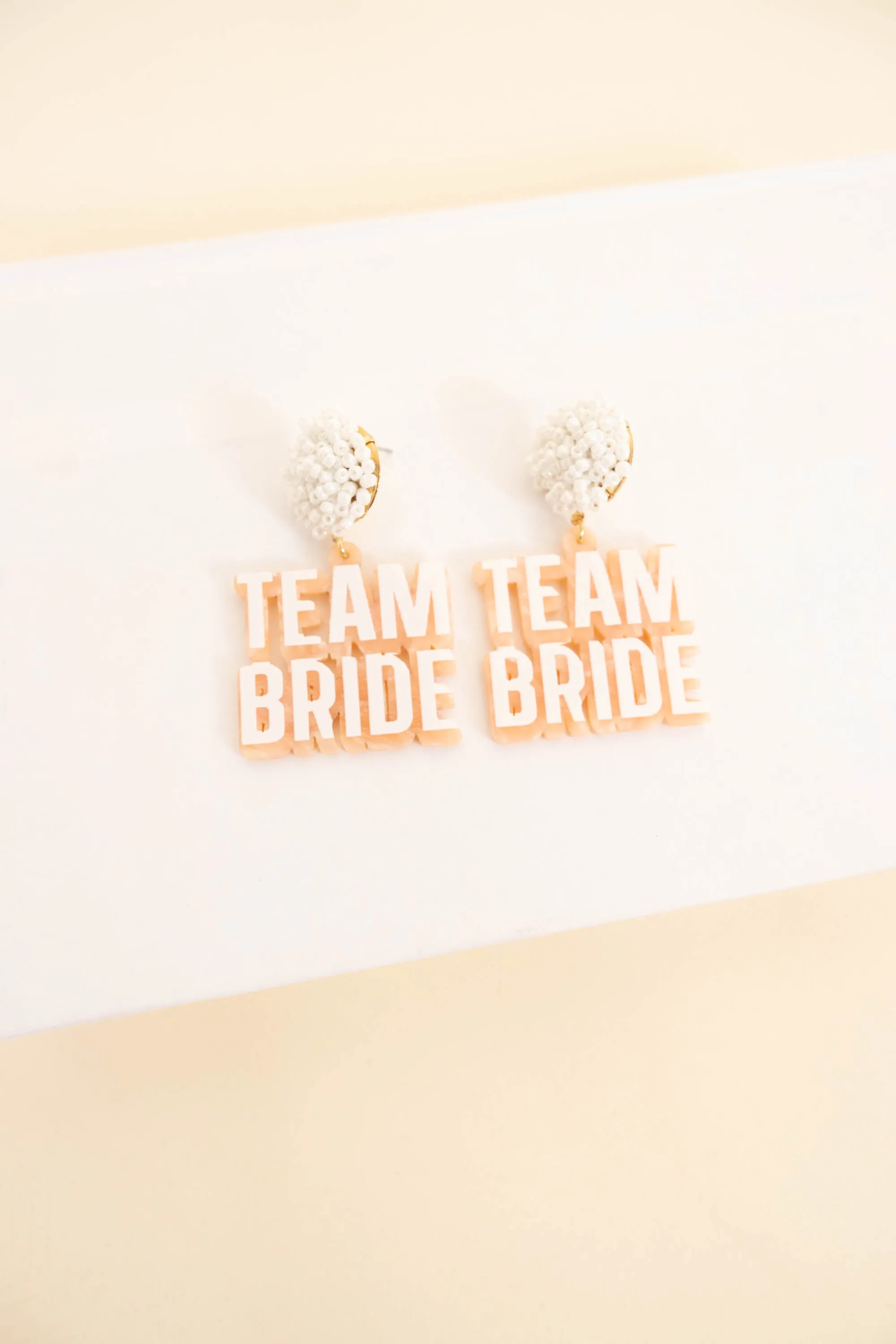 Here Comes The Bride Earrings, White