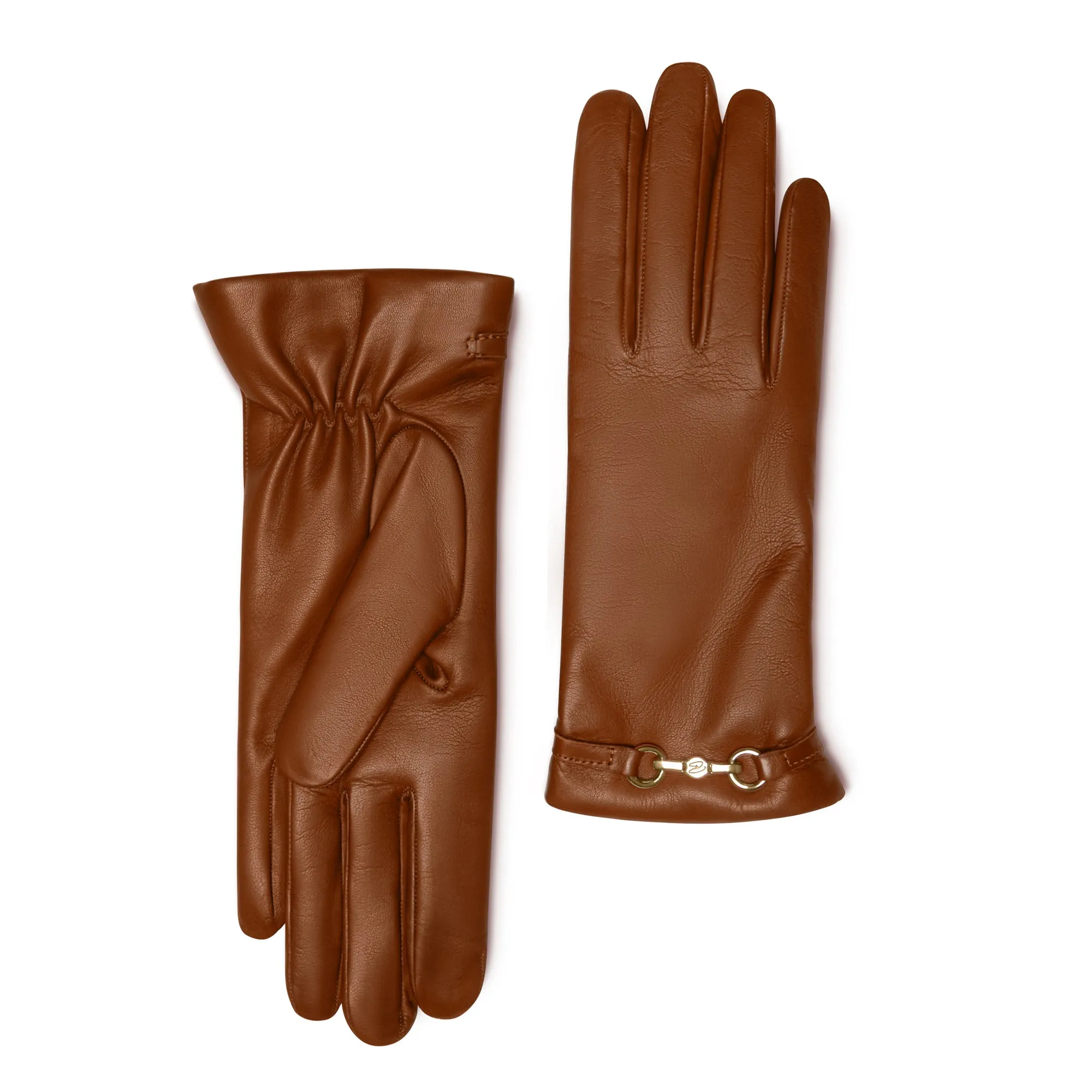 Honoré Marcelia cognac goatskin leather gloves