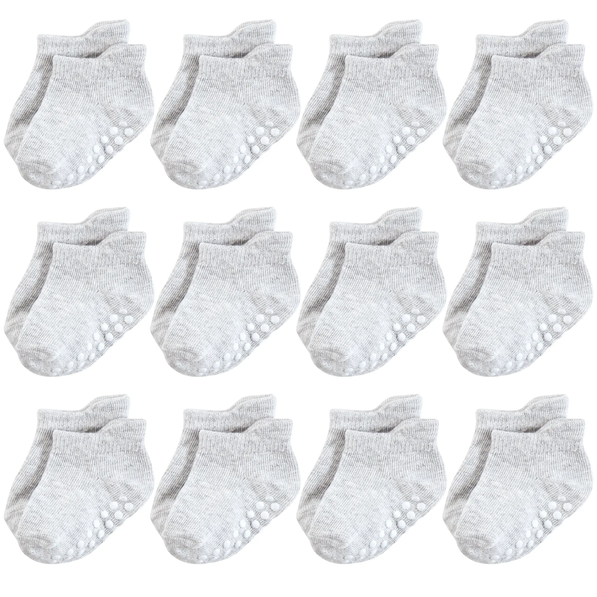 Hudson Baby Non-Skid No-Show Socks, Gray