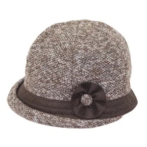 Jeanne Simmons - Rolled Brim Cloche Hat with Trim