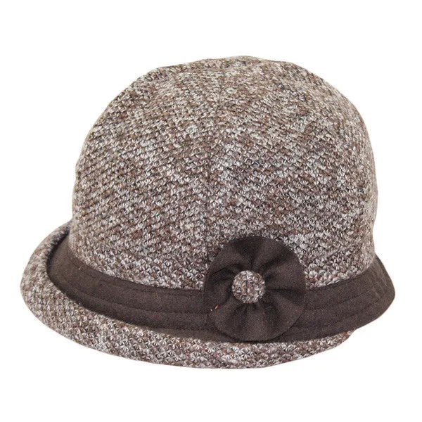 Jeanne Simmons - Rolled Brim Cloche Hat with Trim