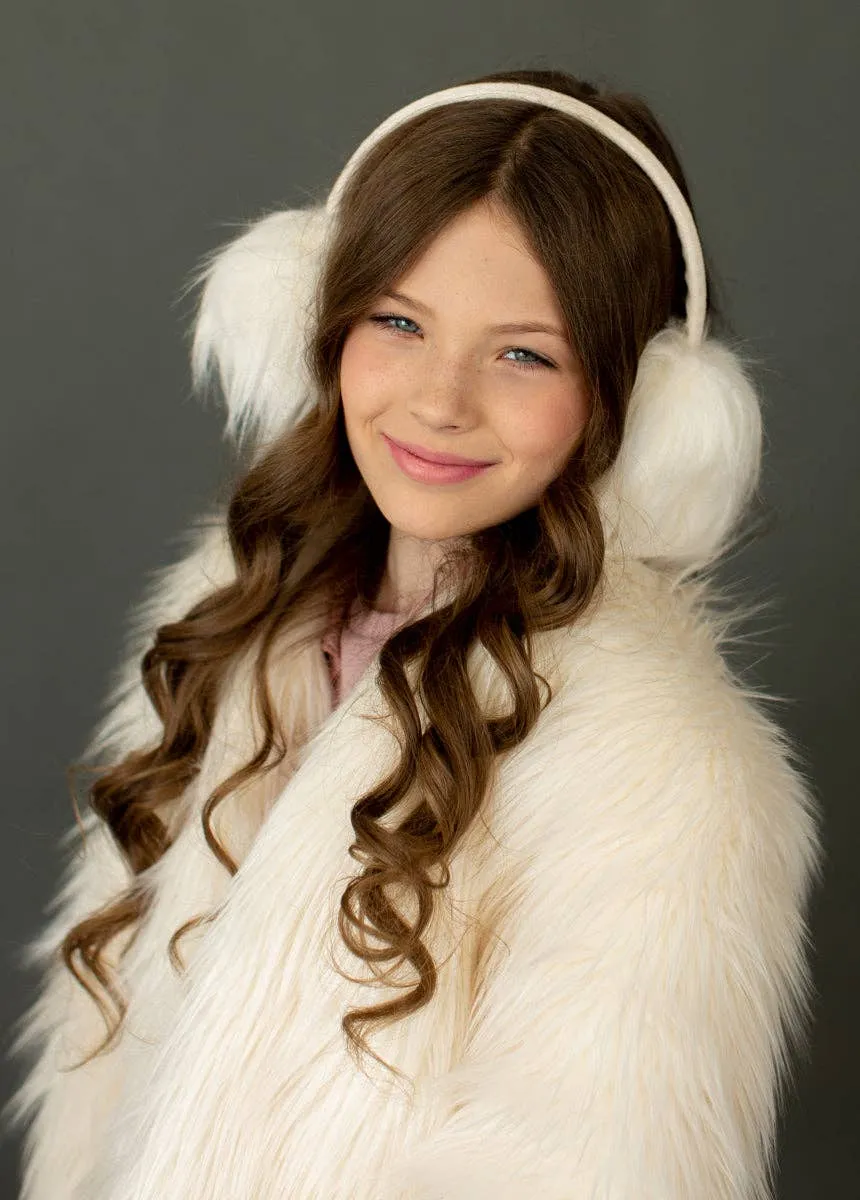 Joyfolie Ellie Girls Faux Fur Earmuffs In Ivory