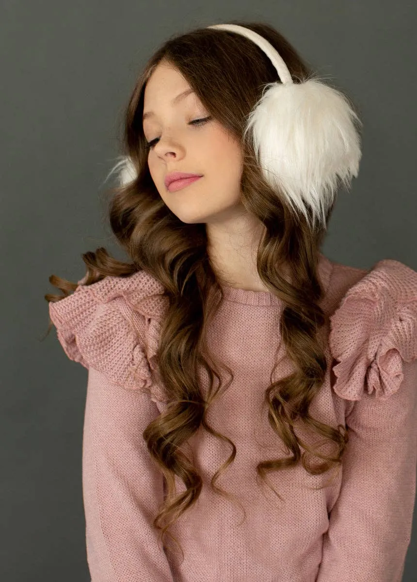 Joyfolie Ellie Girls Faux Fur Earmuffs In Ivory