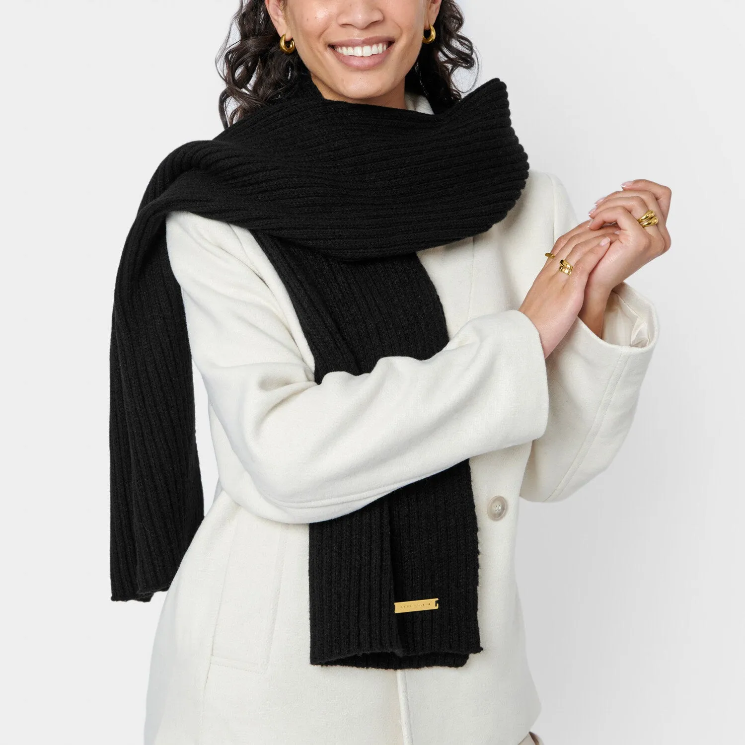 Katie Loxton 200cm Black Knitted Scarf