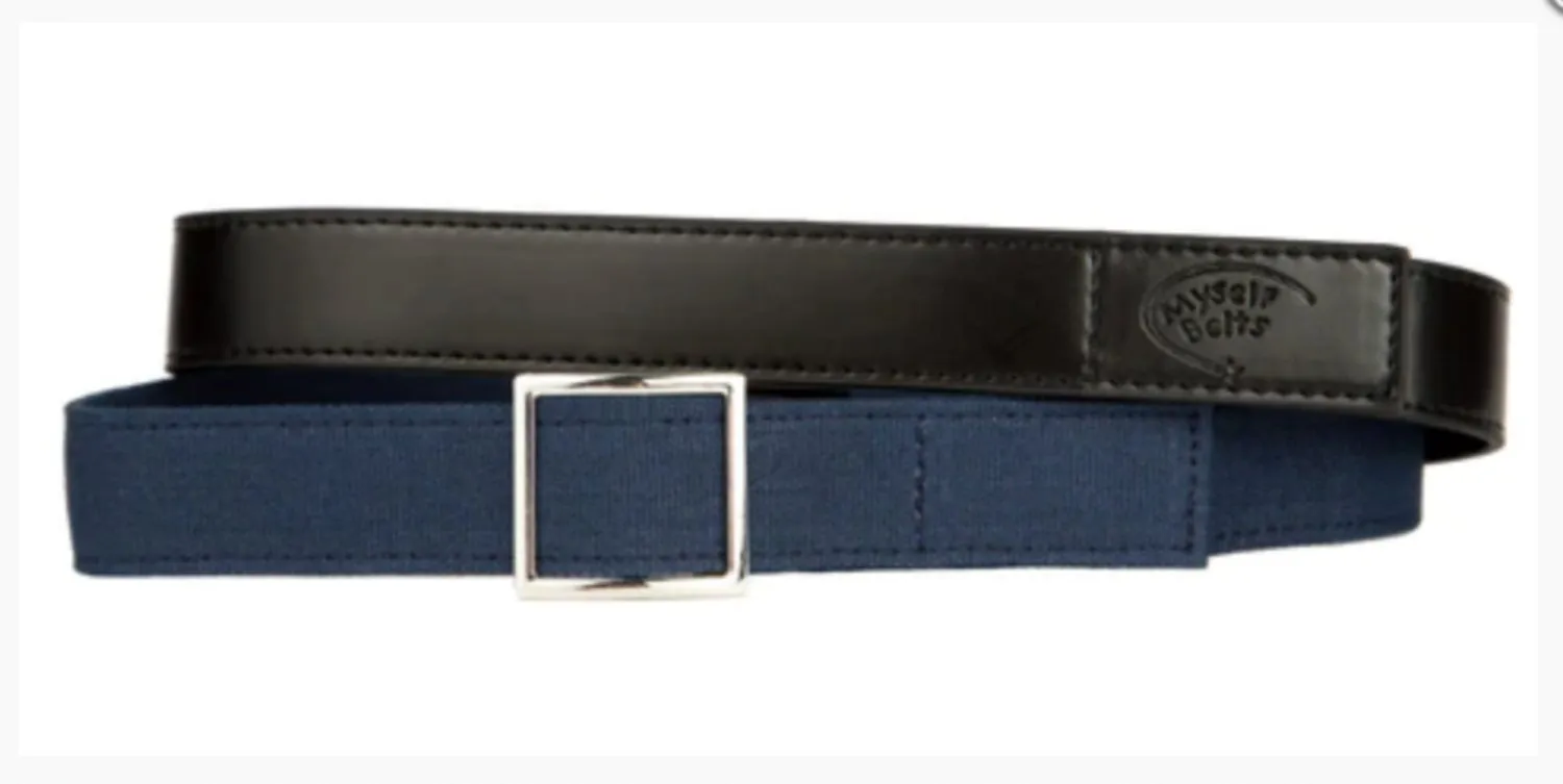 Kids Velcro Closure Solid Navy Canvas Myself Belt