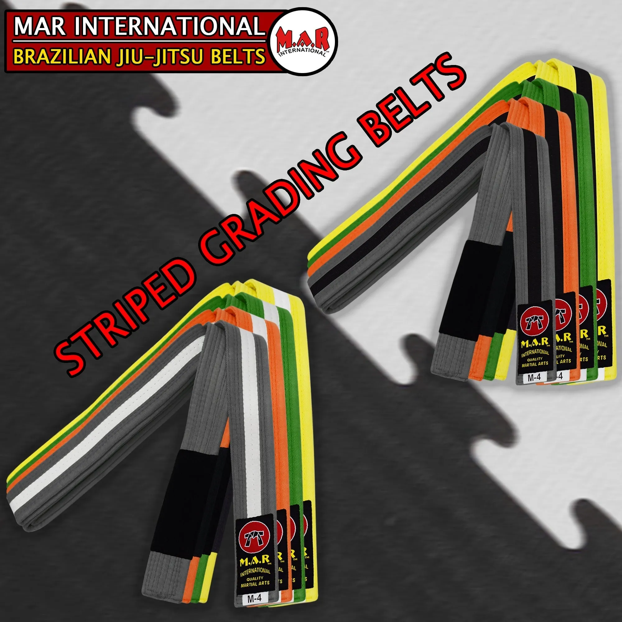 MAR-082 | Brazilian Jiu-Jitsu Ranking Belts Size M0 to M4 (Child Sizes)