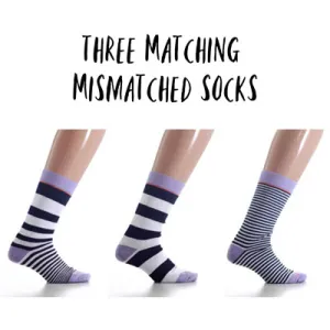 Matching Pair   Mismatched Spare - Black and White Striped (3 Pk)