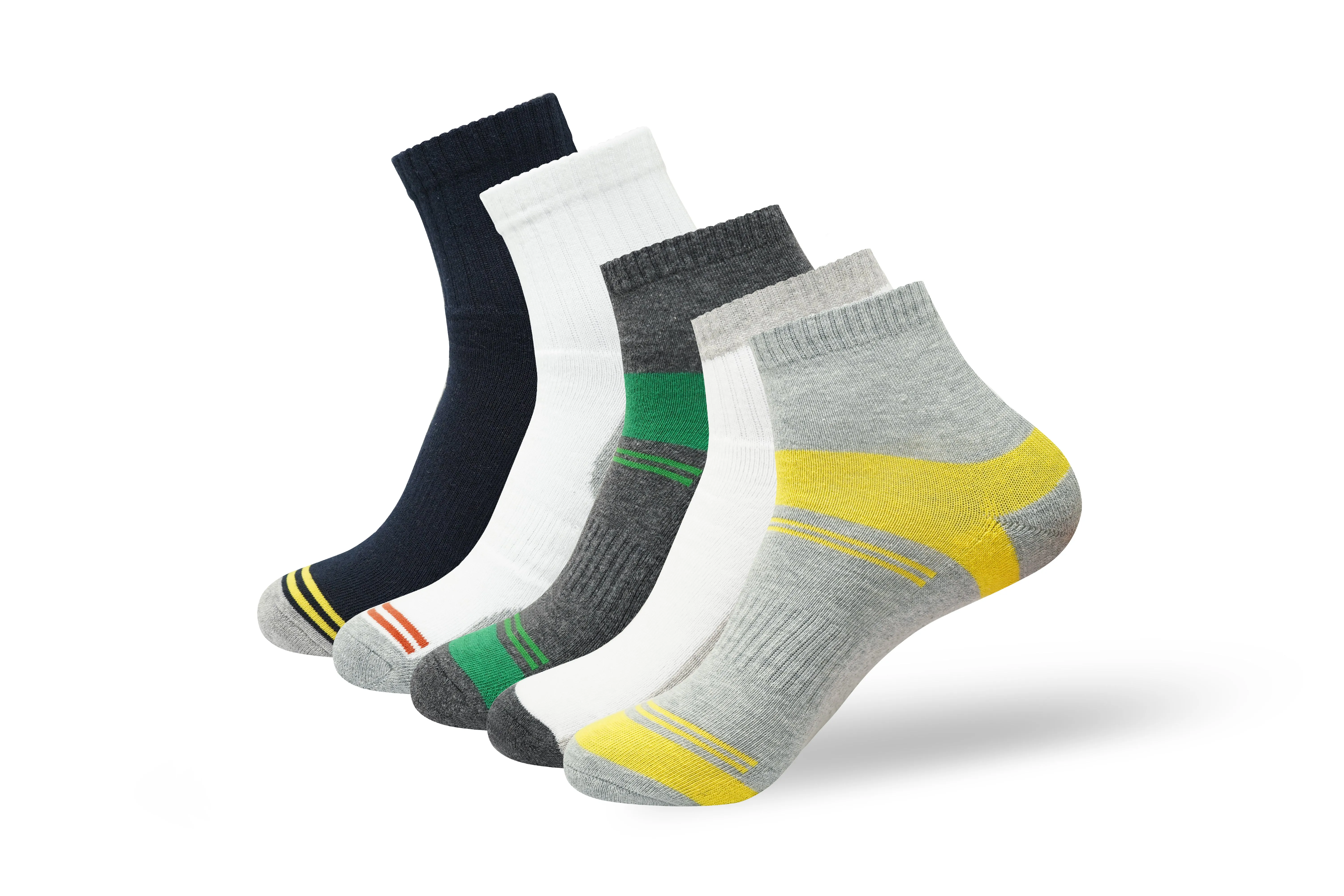 Men's Cushioned High Ankle socks- Multicolor (5 Pair)