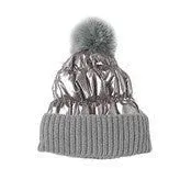 Metallic PomPom Beanie - White, Black, Gold, Silver