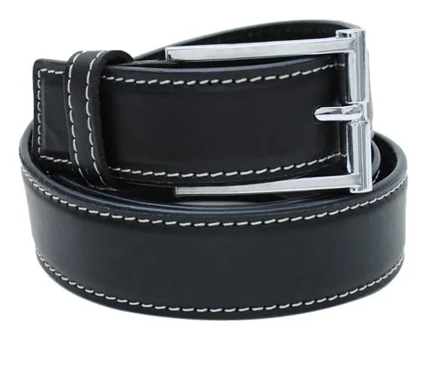 Novapull ribbed & stitched Leather Mens belt