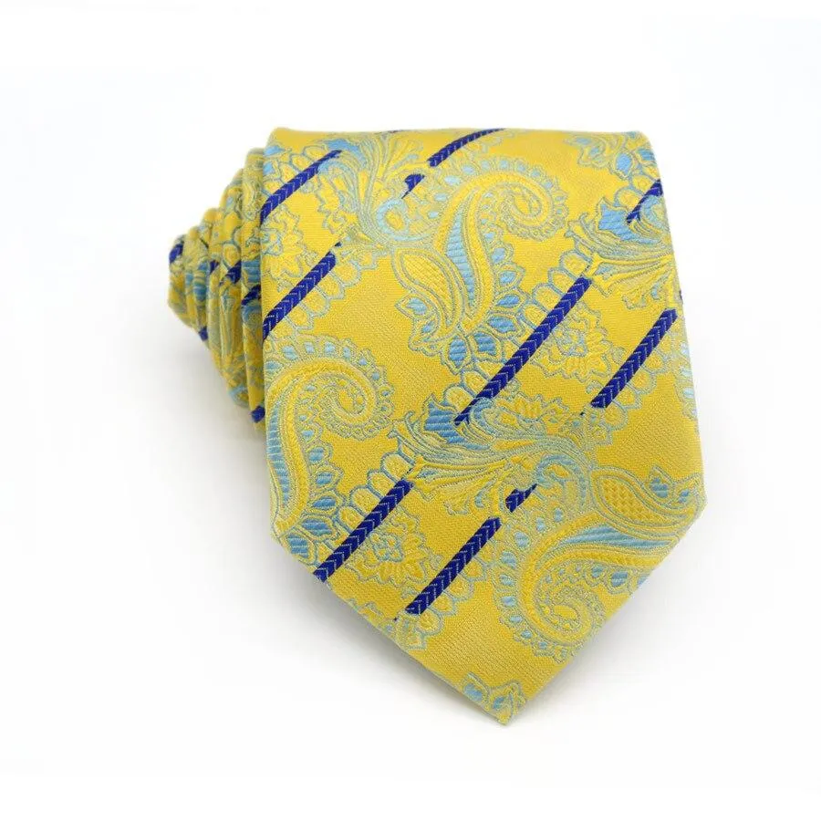 Paisley Striped Silk Tie