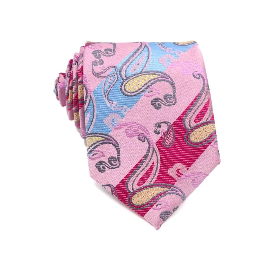 Paisley Striped Silk Tie