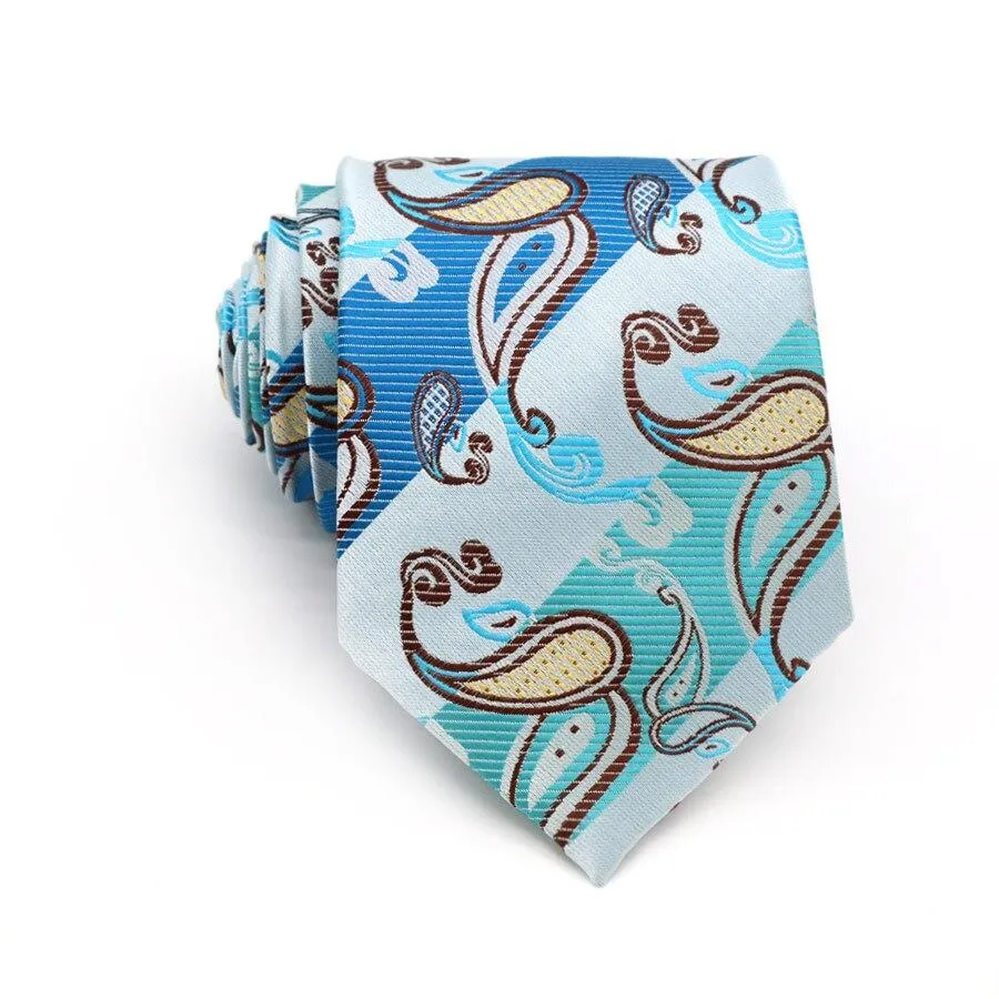 Paisley Striped Silk Tie