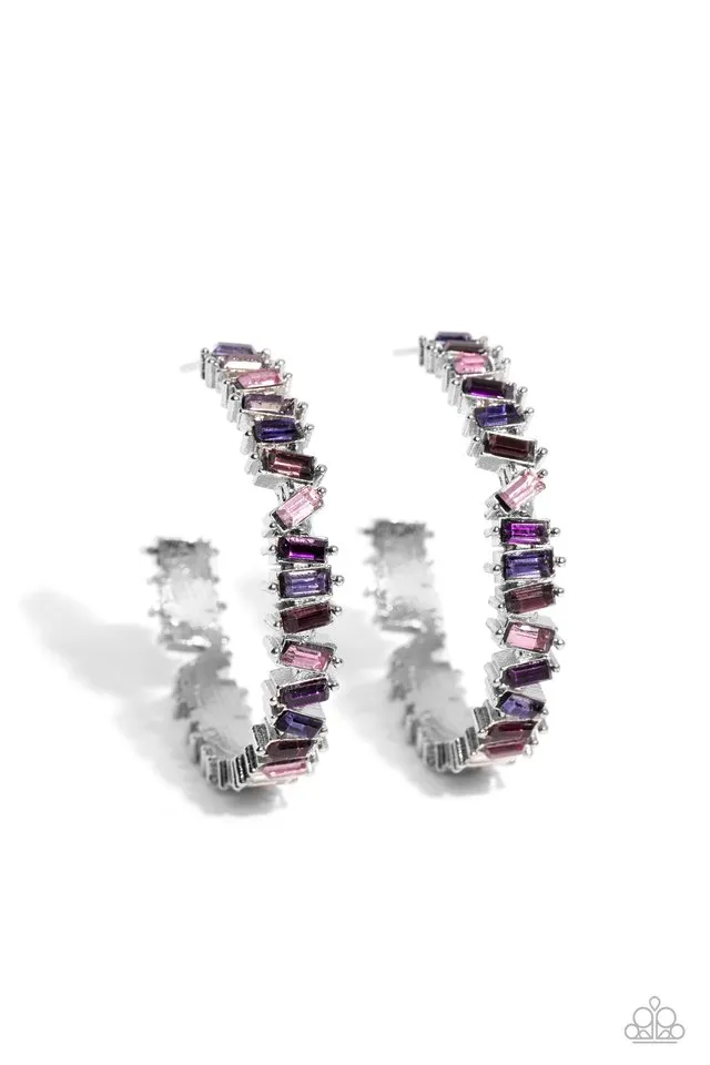 Paparazzi Earring ~ Effortless Emeralds - Purple